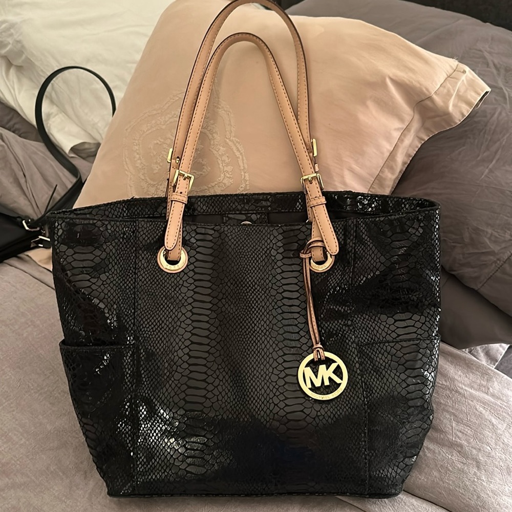 Michael Kors Black Python Tote